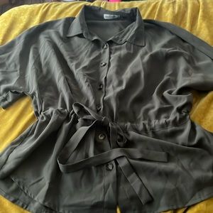 Grace Karin worn only once tie waist blouse